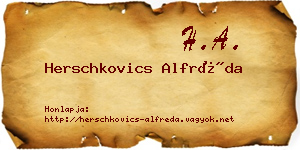 Herschkovics Alfréda névjegykártya